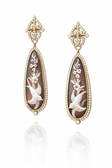 Orecchini Cameo Italiano Donna in Argento Conchiglia 053 - 053